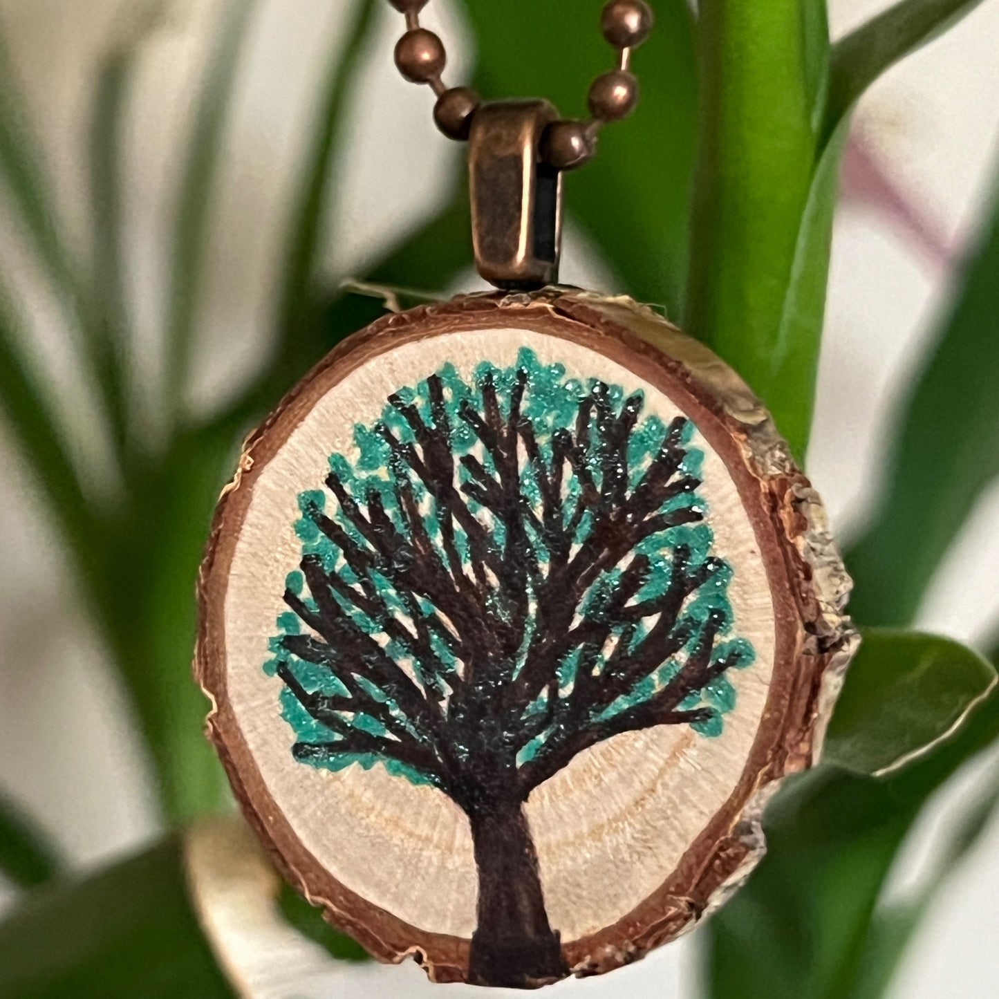 Enchanted Tree Pendant Sparkly Green