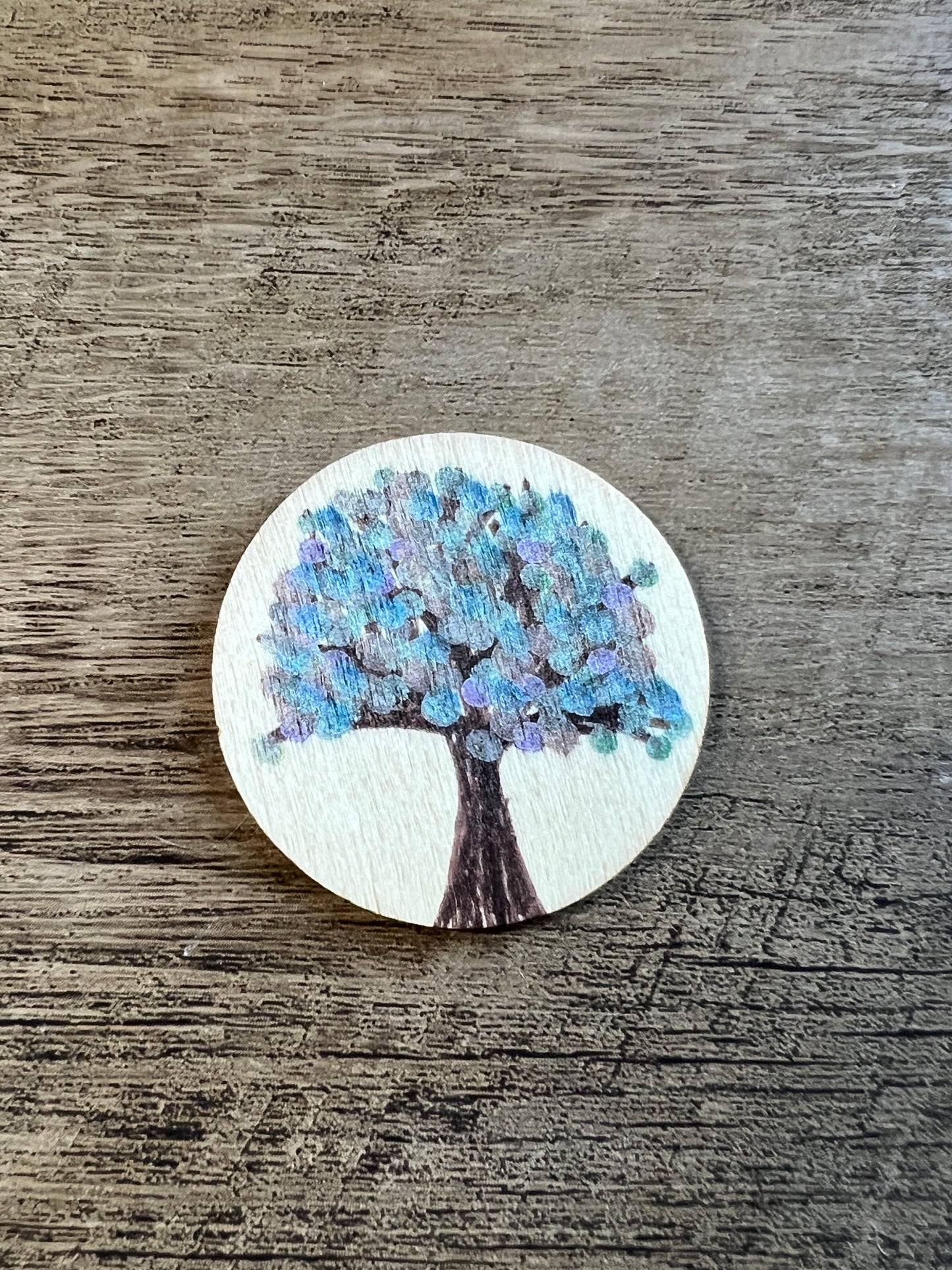 Blue Purple Enchanted Tree Token