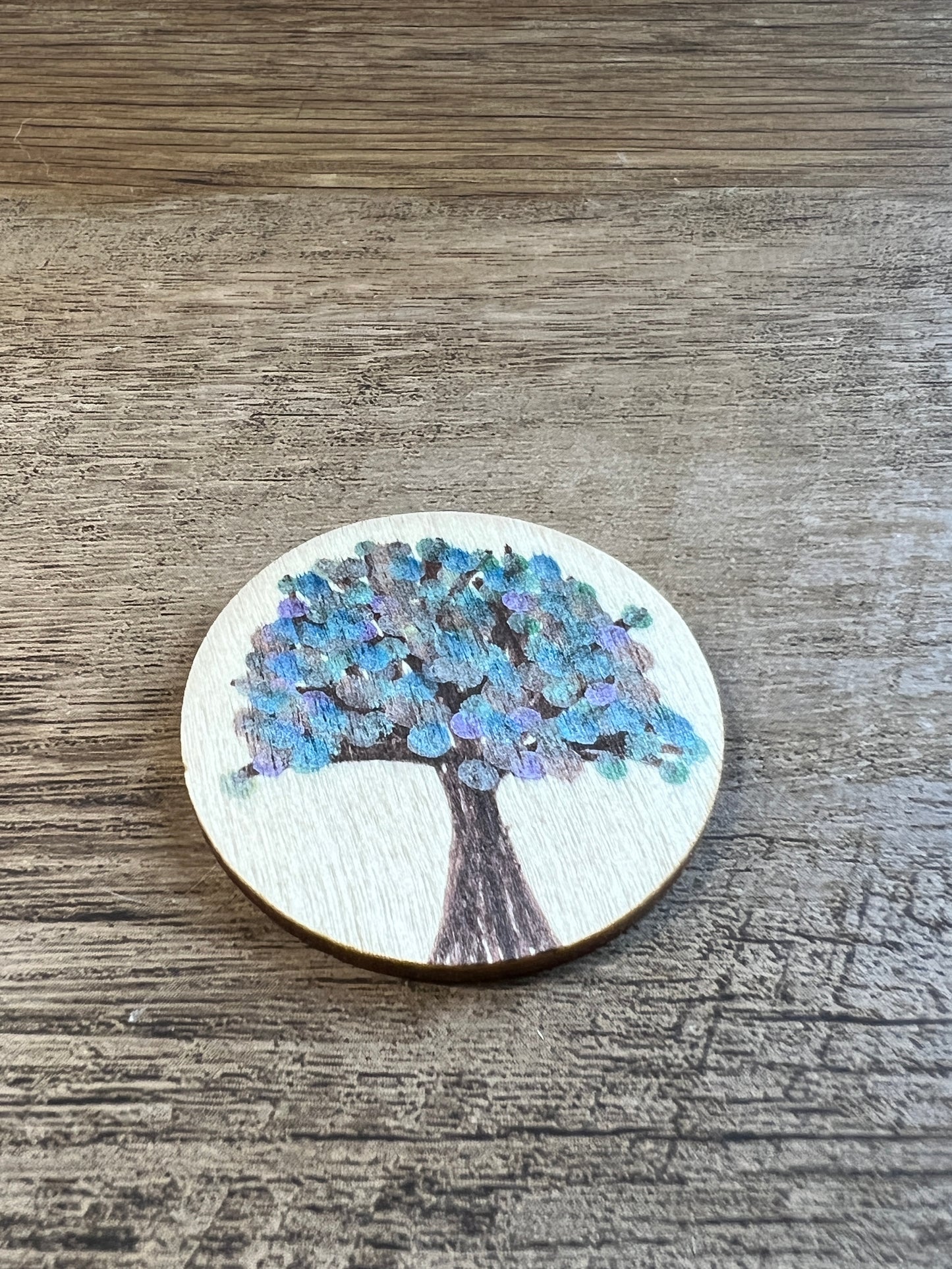 Blue Purple Enchanted Tree Token