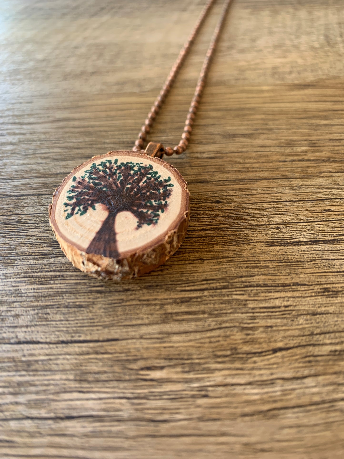 Enchanted Tree Pendant Dark Green Leaves