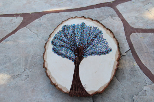 Blue Leaves - Enchanted Tree Art Wall Hanging