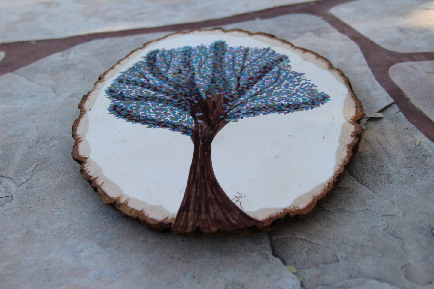 Blue Leaves - Enchanted Tree Art Wall Hanging