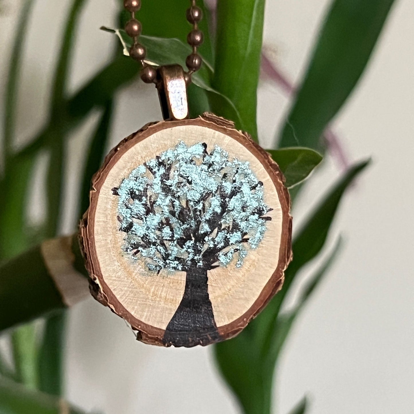 Enchanted Tree Pendant Shimmery Light Green