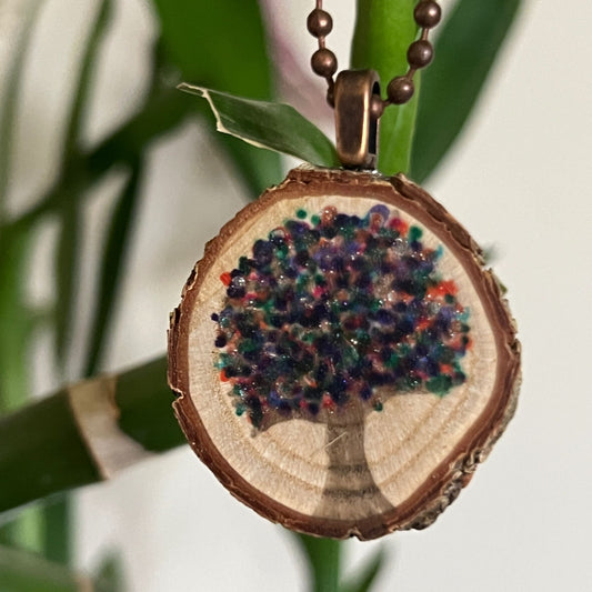 Enchanted Tree Pendant Rainbow