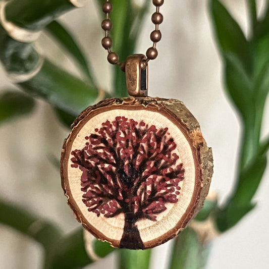 Enchanted Tree Pendant Dark Pink