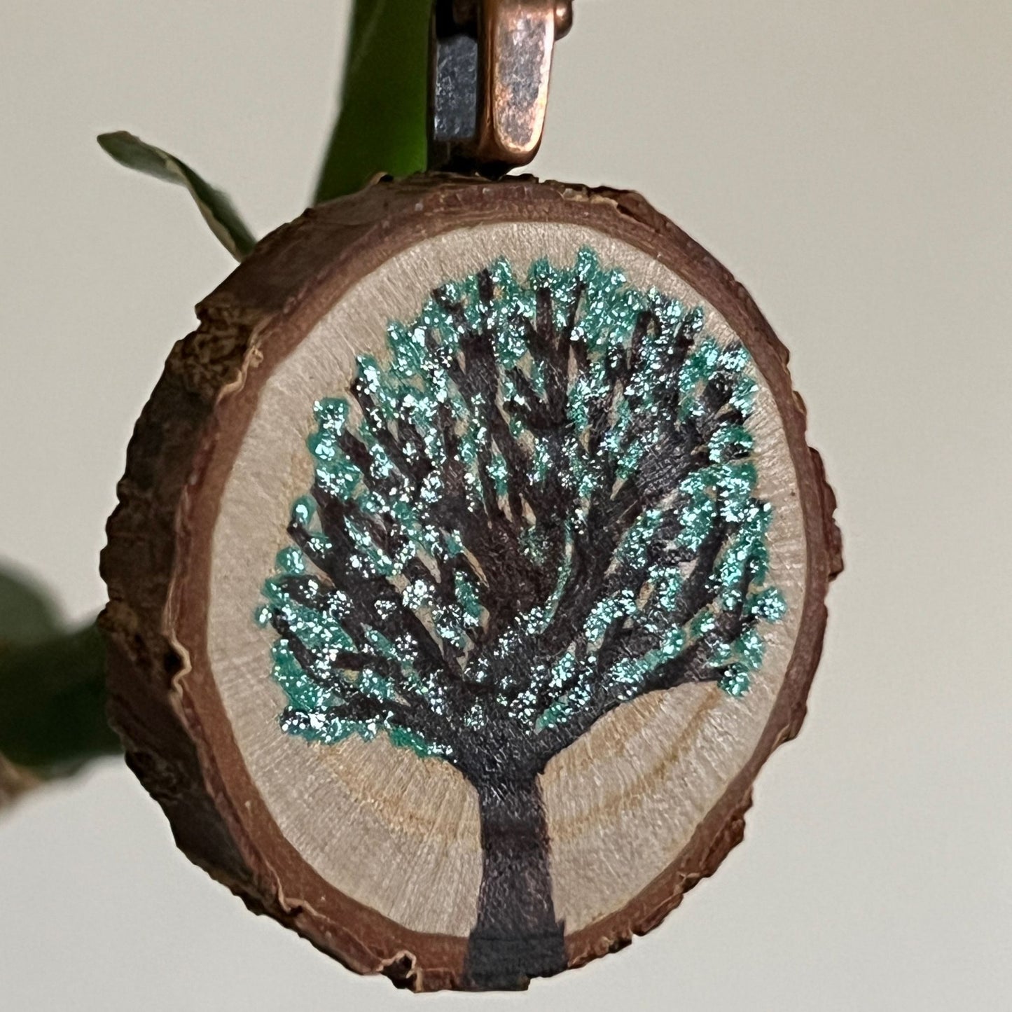 Enchanted Tree Pendant Sparkly Green