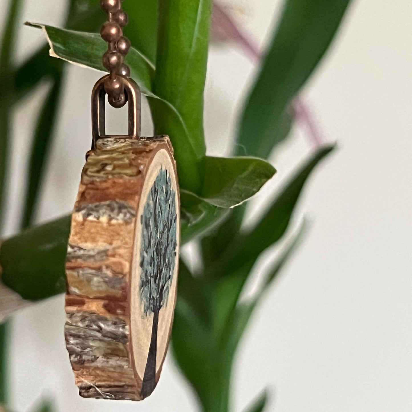 Enchanted Tree Pendant Shimmery Light Green