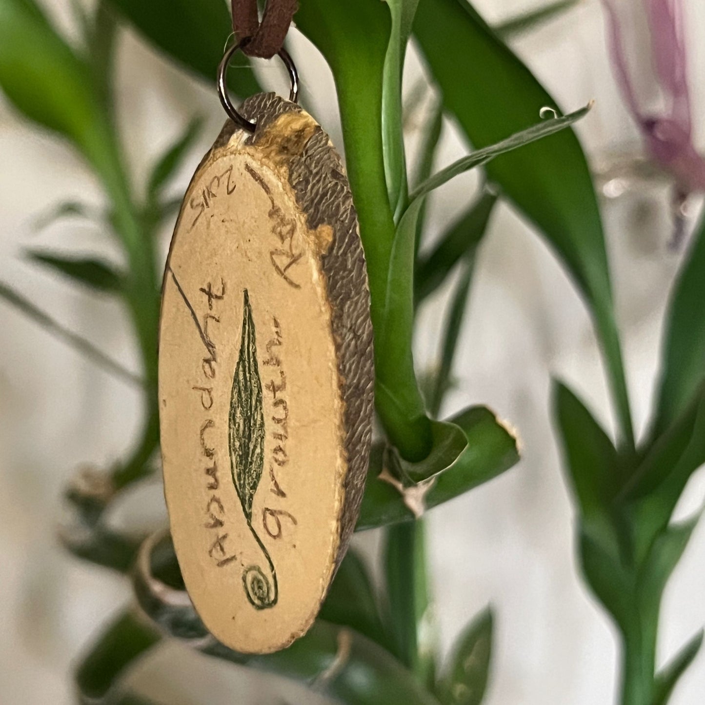 Enchanted Tree Large Pendant - Sparkly Leaves & Heart