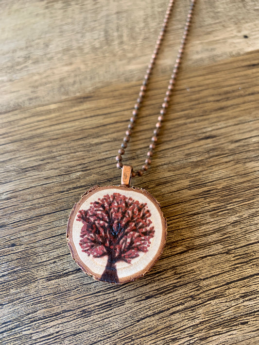 Enchanted Tree Pendant Dark Pink