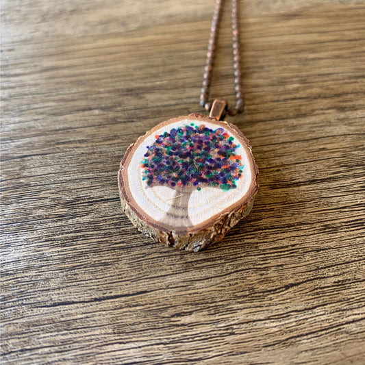 Enchanted Tree Pendant Rainbow